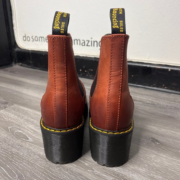 Dr. Martens Rometty Wyoming Leather Platform Chelsea Boots Brick US Women's 7 - Picture 5 of 12